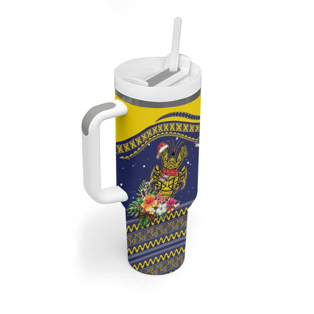 Monuina e Kilisimasi Niue Christmas Tumbler With Handle Niuean Tribal Pattern LT9 - Polynesian Pride