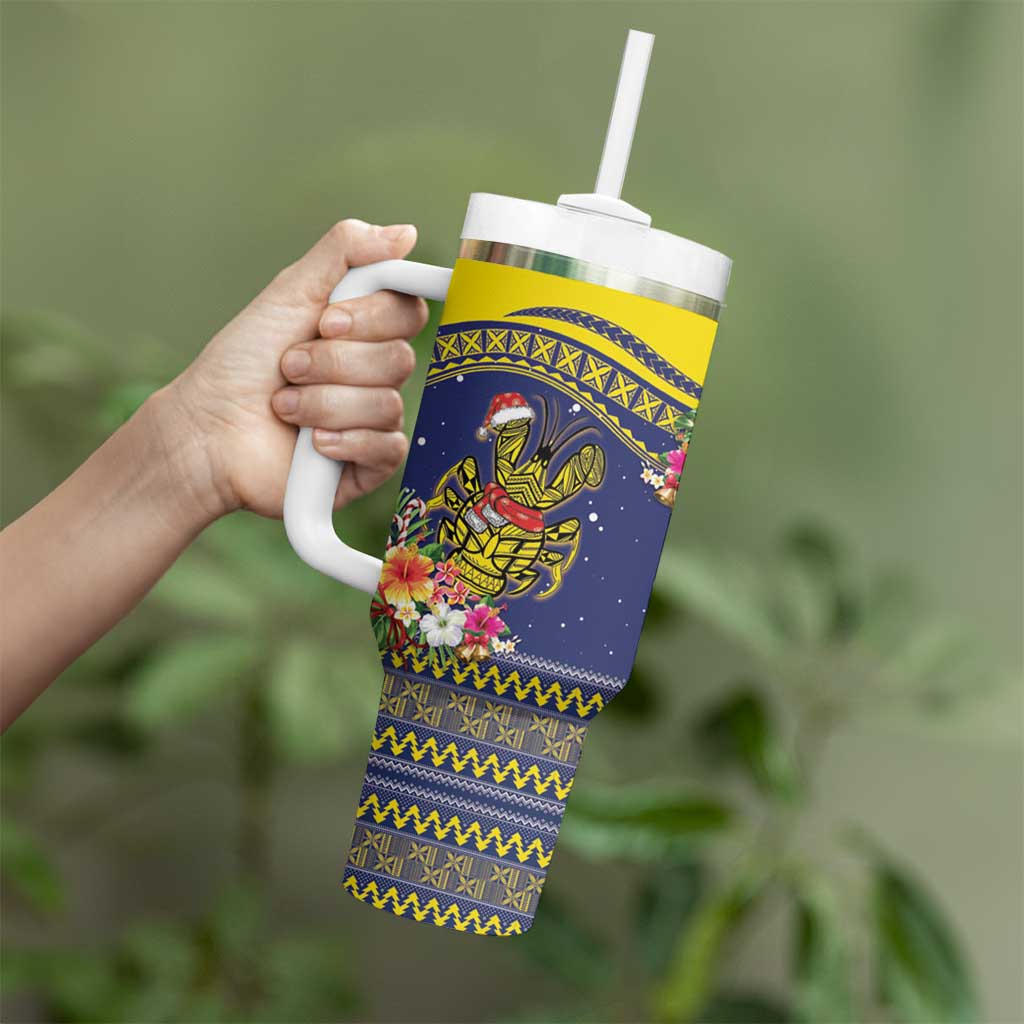 Monuina e Kilisimasi Niue Christmas Tumbler With Handle Niuean Tribal Pattern LT9 - Polynesian Pride