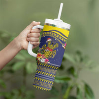 Monuina e Kilisimasi Niue Christmas Tumbler With Handle Niuean Tribal Pattern LT9 - Polynesian Pride