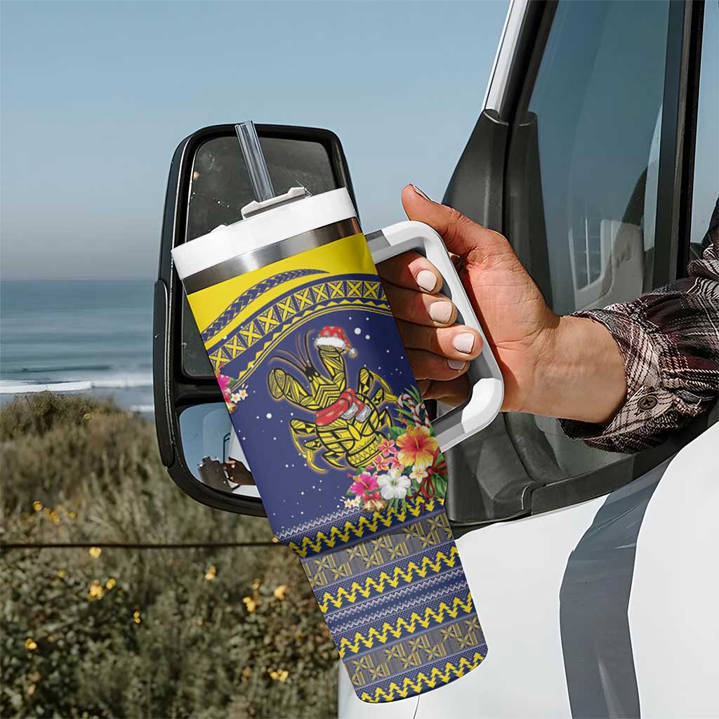 Monuina e Kilisimasi Niue Christmas Tumbler With Handle Niuean Tribal Pattern LT9 - Polynesian Pride