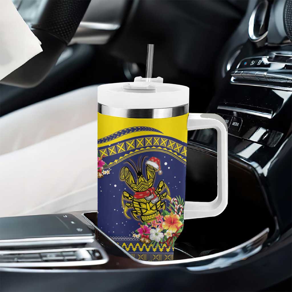 Monuina e Kilisimasi Niue Christmas Tumbler With Handle Niuean Tribal Pattern LT9 - Polynesian Pride