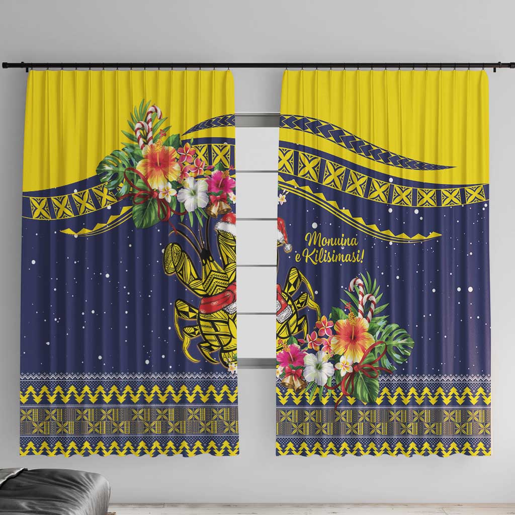 Monuina e Kilisimasi Niue Christmas Window Curtain Niuean Tribal Pattern