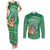 Norfolk Island Pine Tree Christmas Couples Matching Tank Maxi Dress and Long Sleeve Button Shirt Coat of Arm and Polynesian Pattern