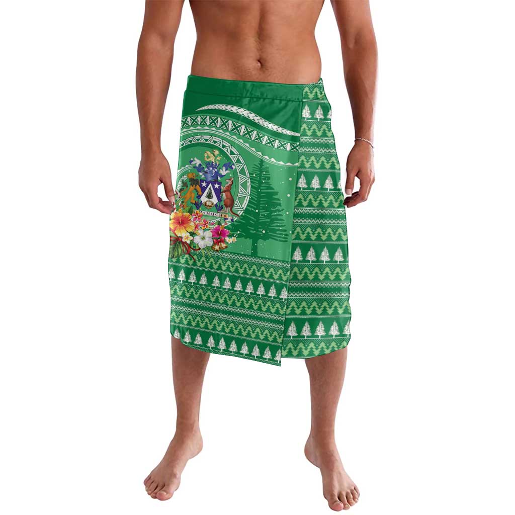 Norfolk Island Pine Tree Christmas Lavalava Coat of Arm and Polynesian Pattern