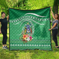 Norfolk Island Pine Tree Christmas Quilt Coat of Arm and Polynesian Pattern