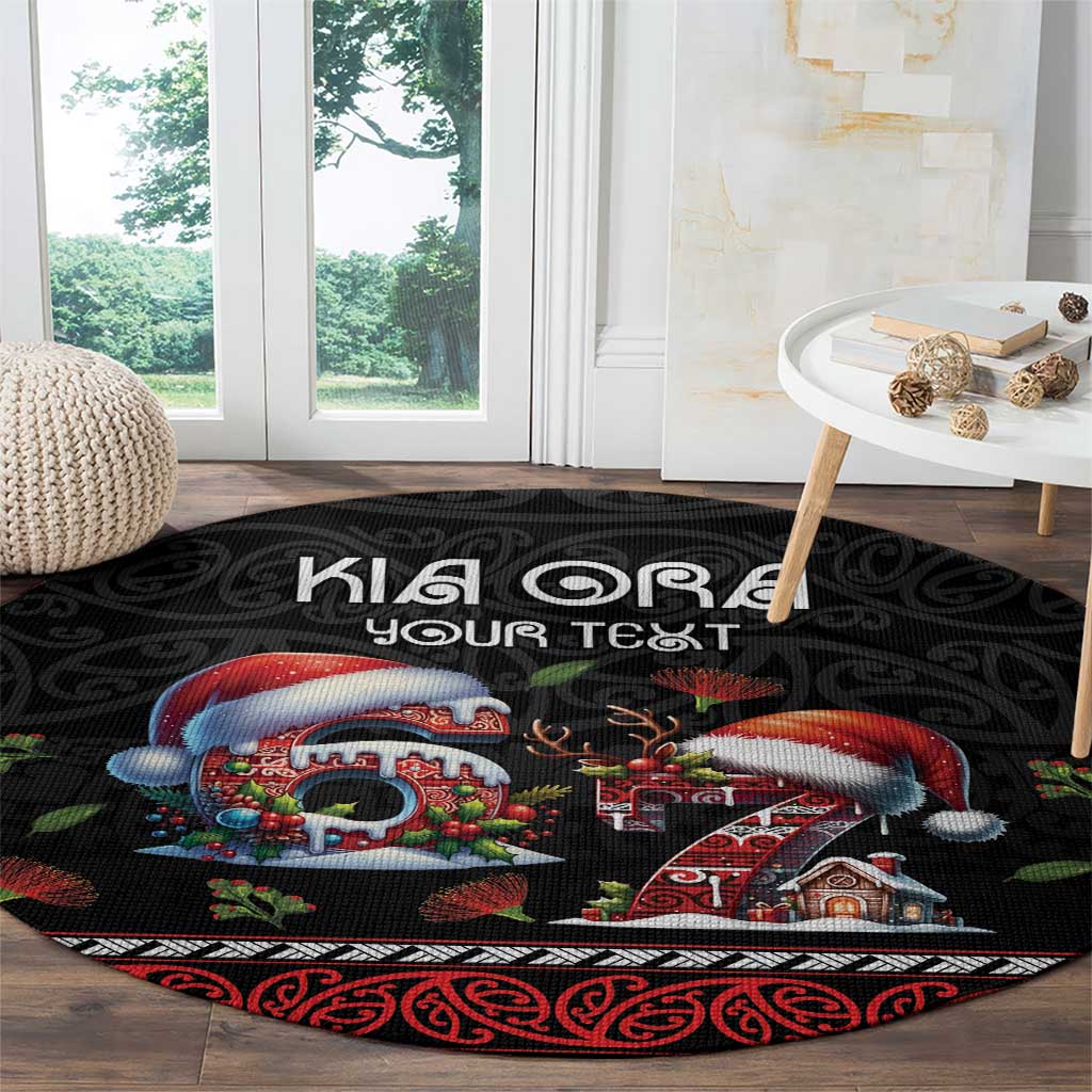 Aotearoa Six Seven Personalized Round Carpet New Zealand Funny Christmas - Polynesian Pride