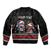 Aotearoa Six Seven Personalized Sleeve Zip Bomber Jacket New Zealand Funny Christmas - Polynesian Pride