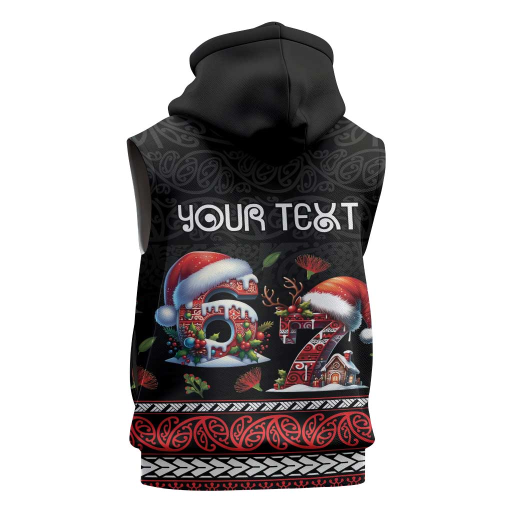 Aotearoa Six Seven Personalized Sleeveless Zip Hoodie New Zealand Funny Christmas LT9 - Polynesian Pride