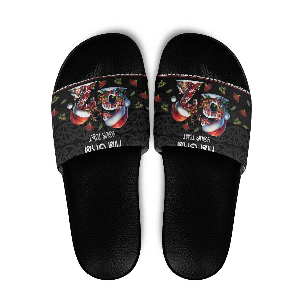 Aotearoa Six Seven Personalized Slide Sandals New Zealand Funny Christmas LT9 Red - Polynesian Pride