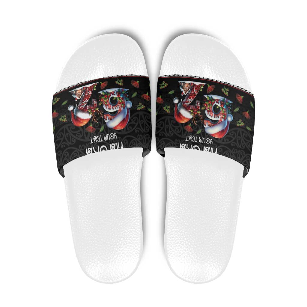 Aotearoa Six Seven Personalized Slide Sandals New Zealand Funny Christmas LT9 Red - Polynesian Pride