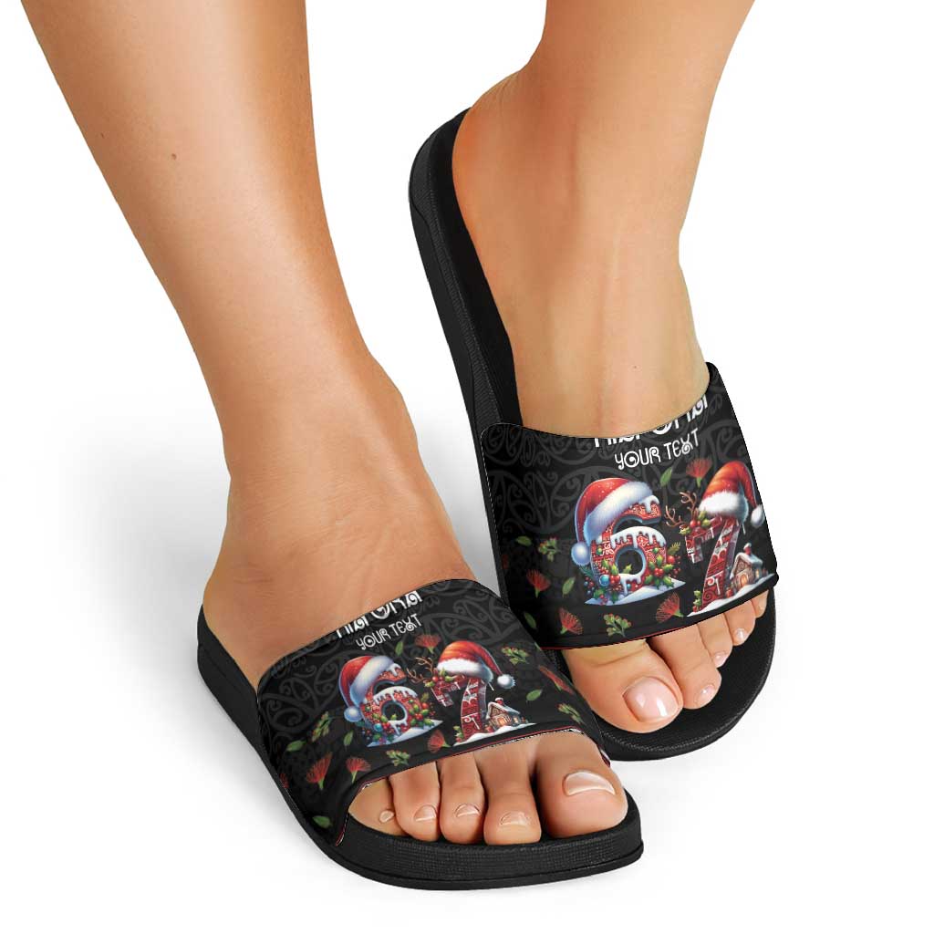 Aotearoa Six Seven Personalized Slide Sandals New Zealand Funny Christmas LT9 - Polynesian Pride