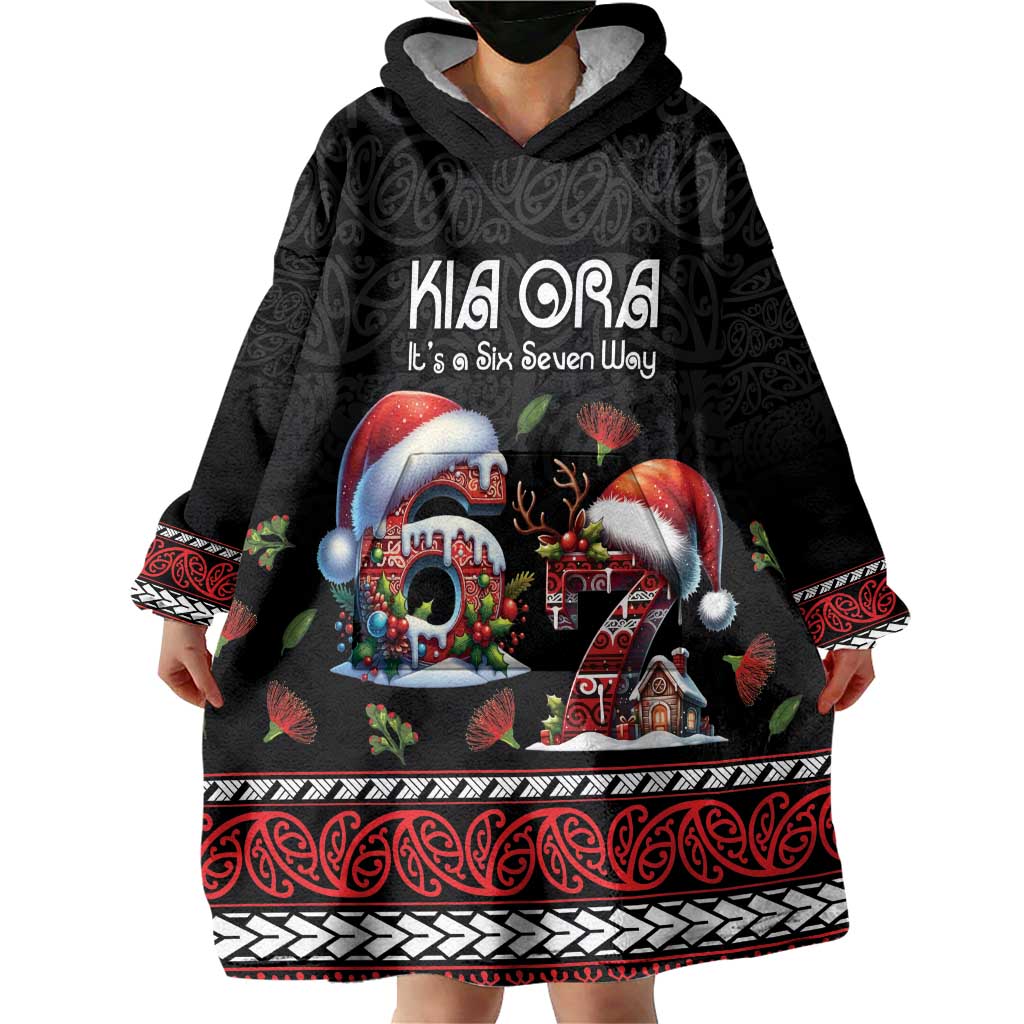 Aotearoa Six Seven Personalized Wearable Blanket Hoodie New Zealand Funny Christmas - Polynesian Pride
