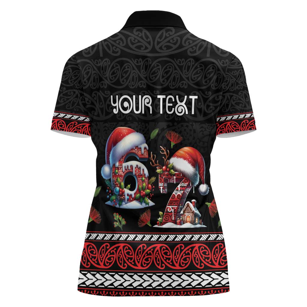 Aotearoa Six Seven Personalized Women Polo Shirt New Zealand Funny Christmas - Polynesian Pride