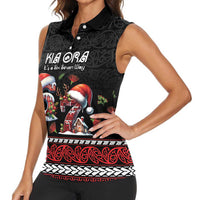Aotearoa Six Seven Personalized Women Sleeveless Polo Shirt New Zealand Funny Christmas - Polynesian Pride