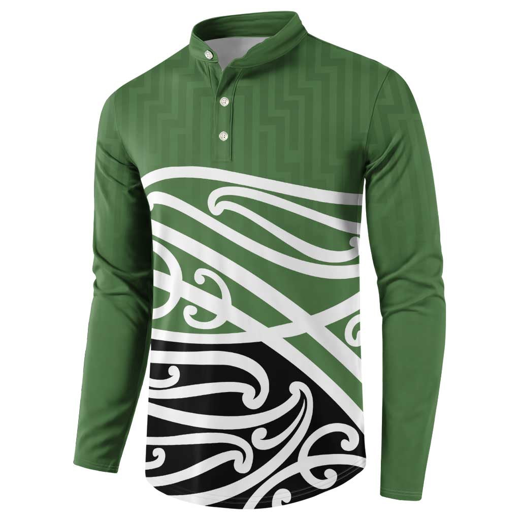 Green Fern New Zealand Kowhai Ngutukak Button Sweatshirt - Polynesian Pride