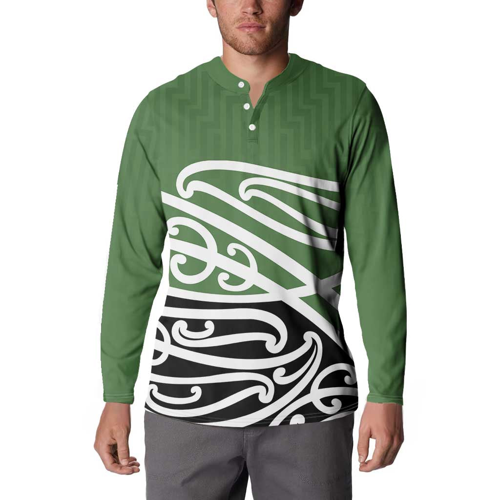 Green Fern New Zealand Kowhai Ngutukak Button Sweatshirt - Polynesian Pride