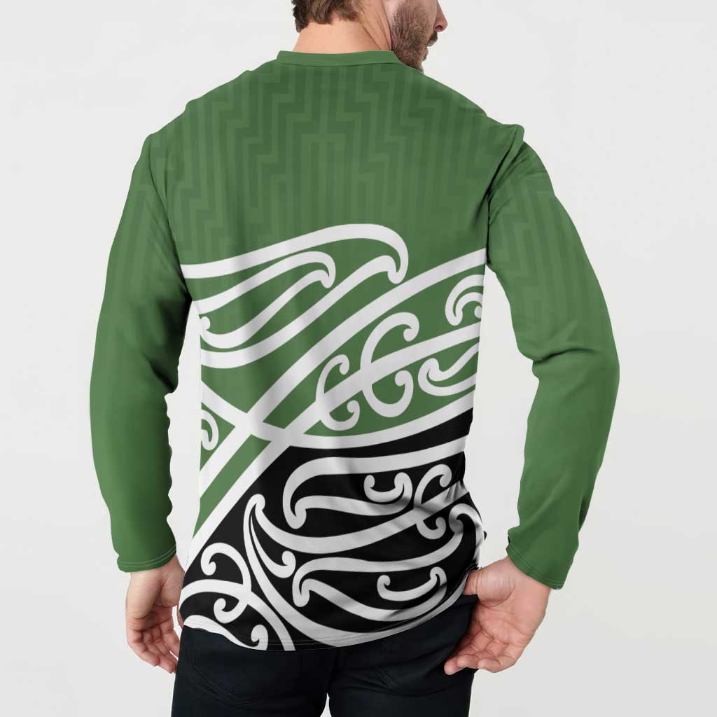 Green Fern New Zealand Kowhai Ngutukak Button Sweatshirt - Polynesian Pride