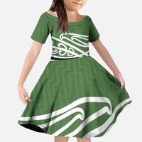 Green Fern New Zealand Kowhai Ngutukak Kid Short Sleeve Dress - Polynesian Pride