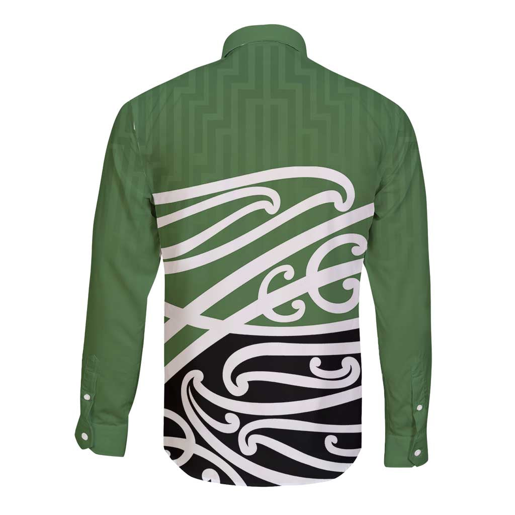 Green Fern New Zealand Kowhai Ngutukak Long Sleeve Button Shirt - Polynesian Pride