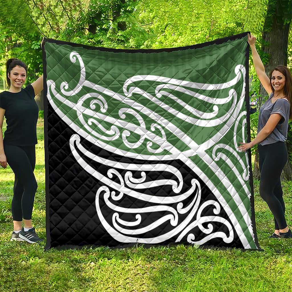 Green Fern New Zealand Kowhai Ngutukak Quilt - Polynesian Pride