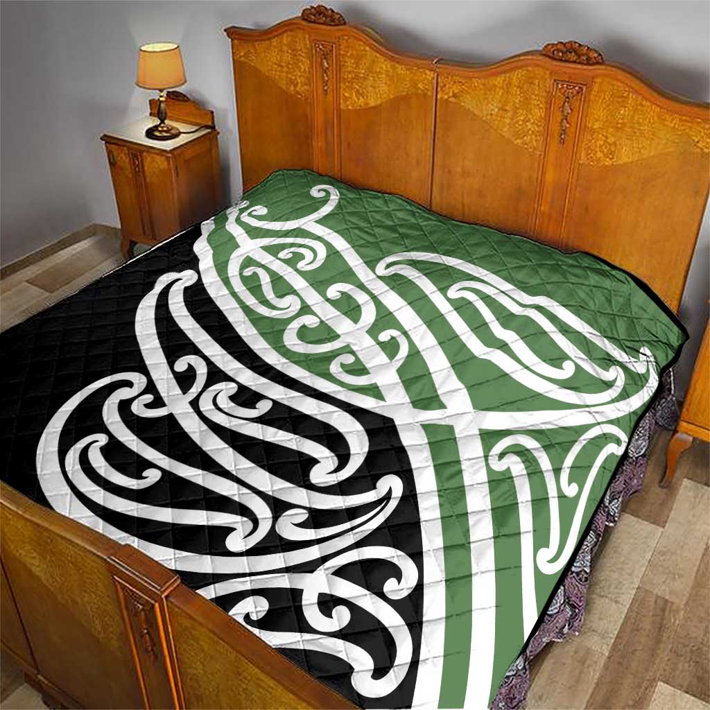 Green Fern New Zealand Kowhai Ngutukak Quilt - Polynesian Pride