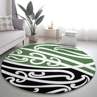 Green Fern New Zealand Kowhai Ngutukak Round Carpet - Polynesian Pride
