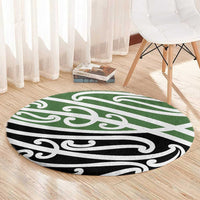 Green Fern New Zealand Kowhai Ngutukak Round Carpet - Polynesian Pride