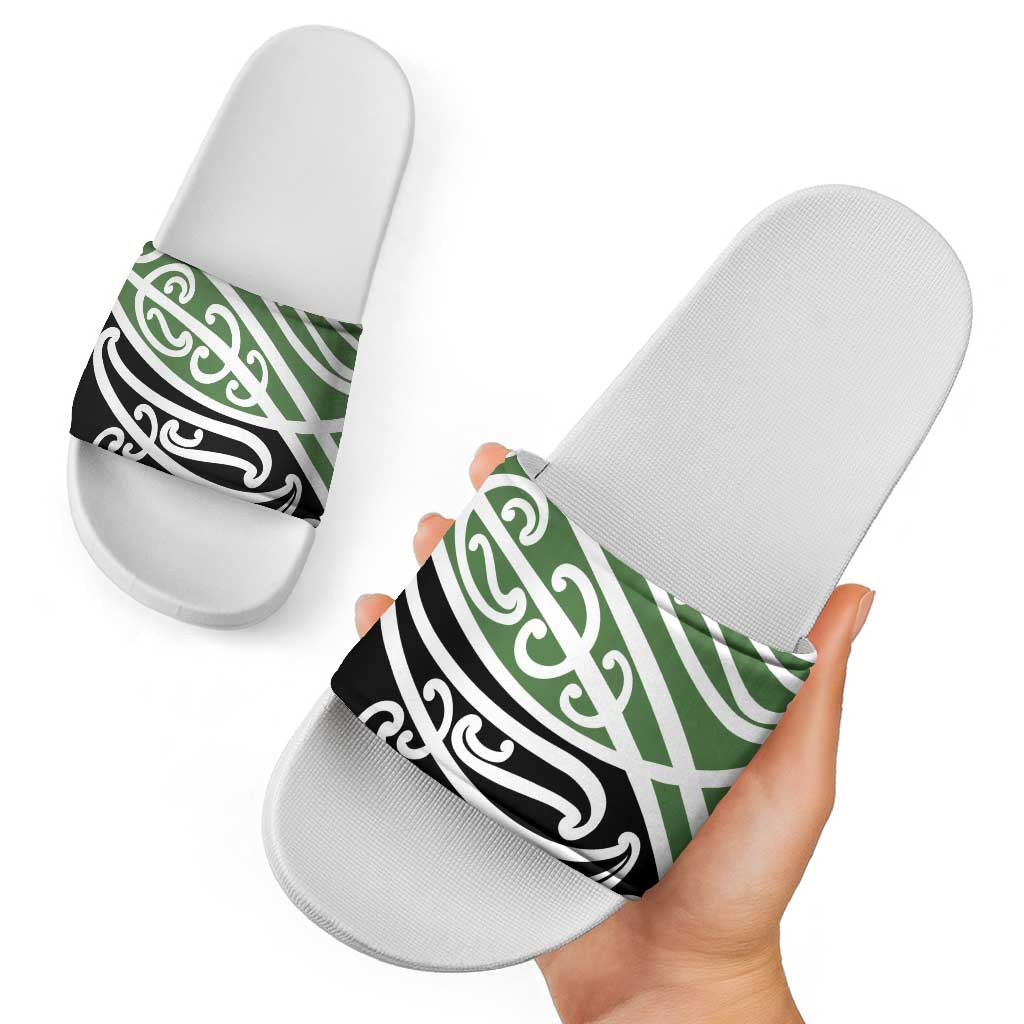 Green Fern New Zealand Kowhai Ngutukak Slide Sandals LT9 - Polynesian Pride