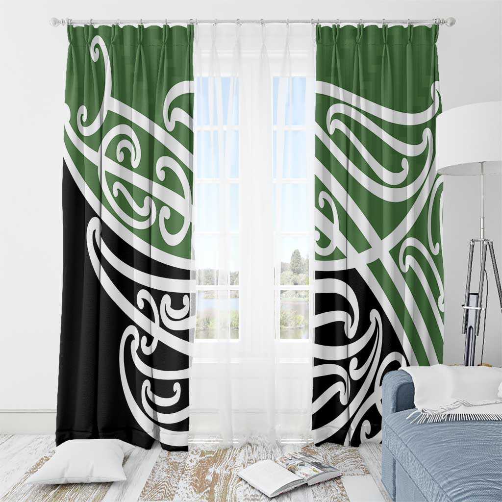 Green Fern New Zealand Kowhai Ngutukak Window Curtain - Polynesian Pride