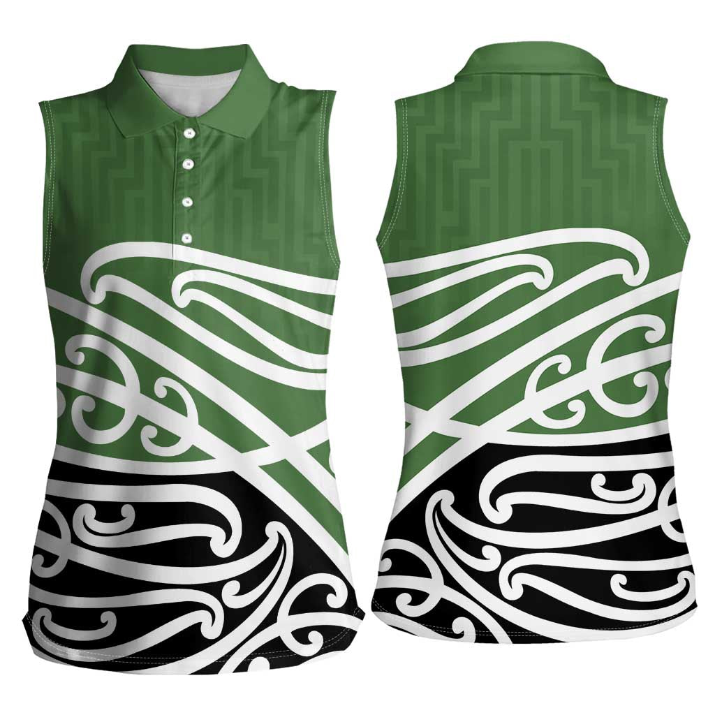 Green Fern New Zealand Kowhai Ngutukak Women Sleeveless Polo Shirt - Polynesian Pride