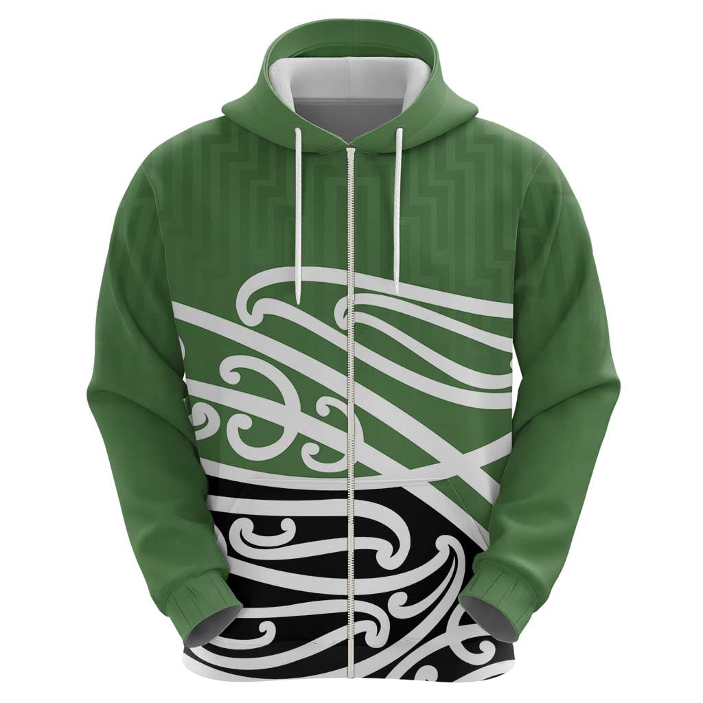 Green Fern New Zealand Kowhai Ngutukak Zip Hoodie - Polynesian Pride