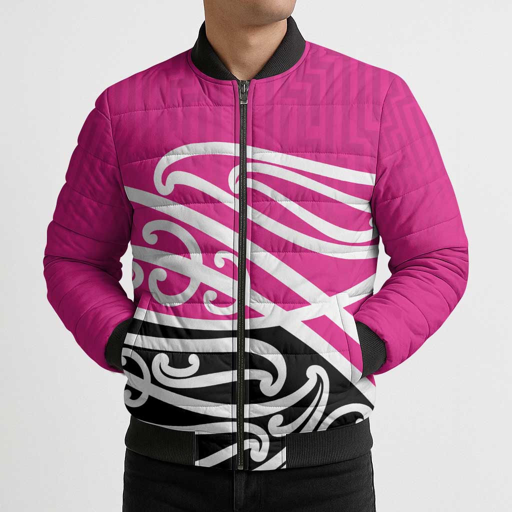 All Pink New Zealand Kowhai Ngutukak Bomber Puffer Jacket - Polynesian Pride