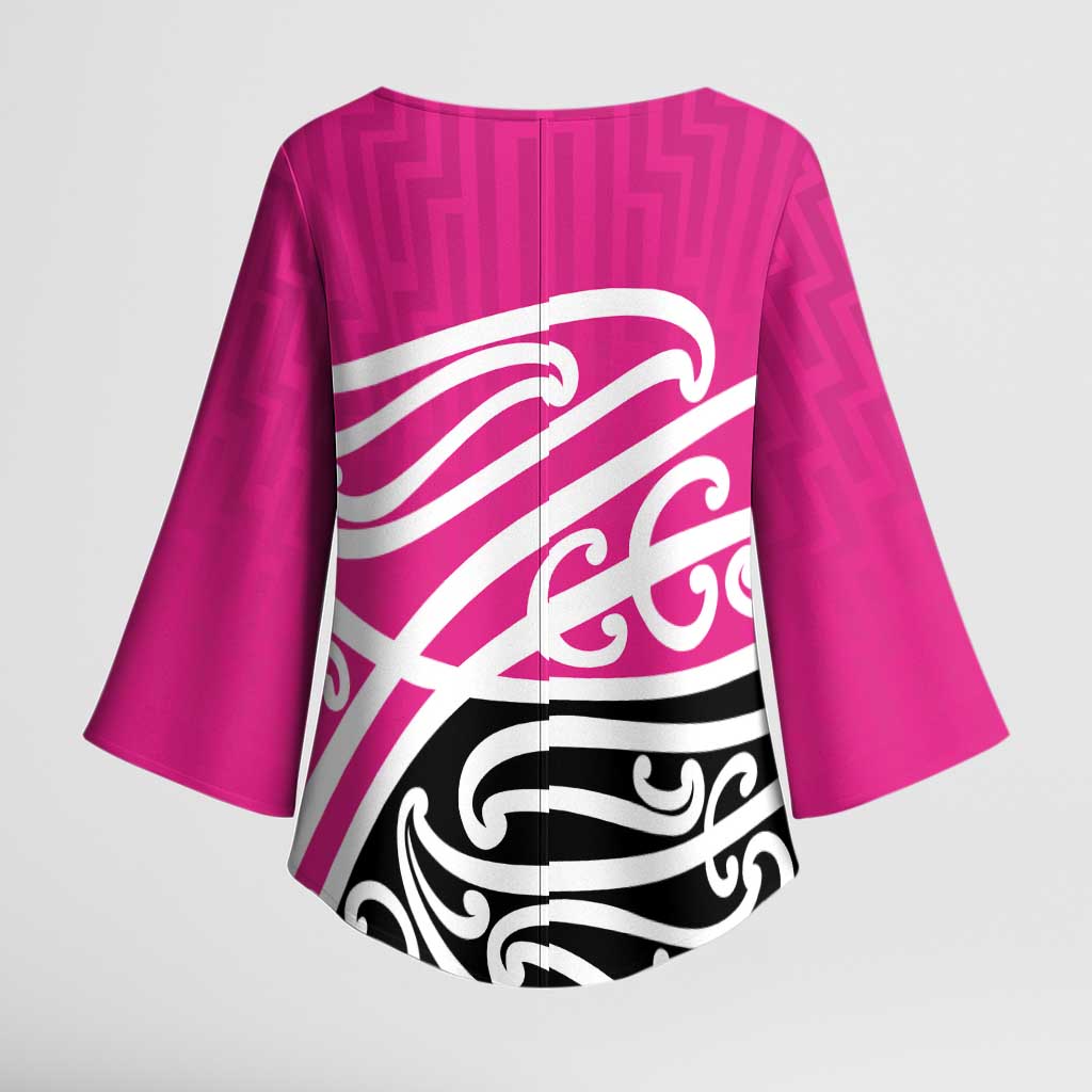 All Pink New Zealand Kowhai Ngutukak Kimono Sleeve Blouse - Polynesian Pride