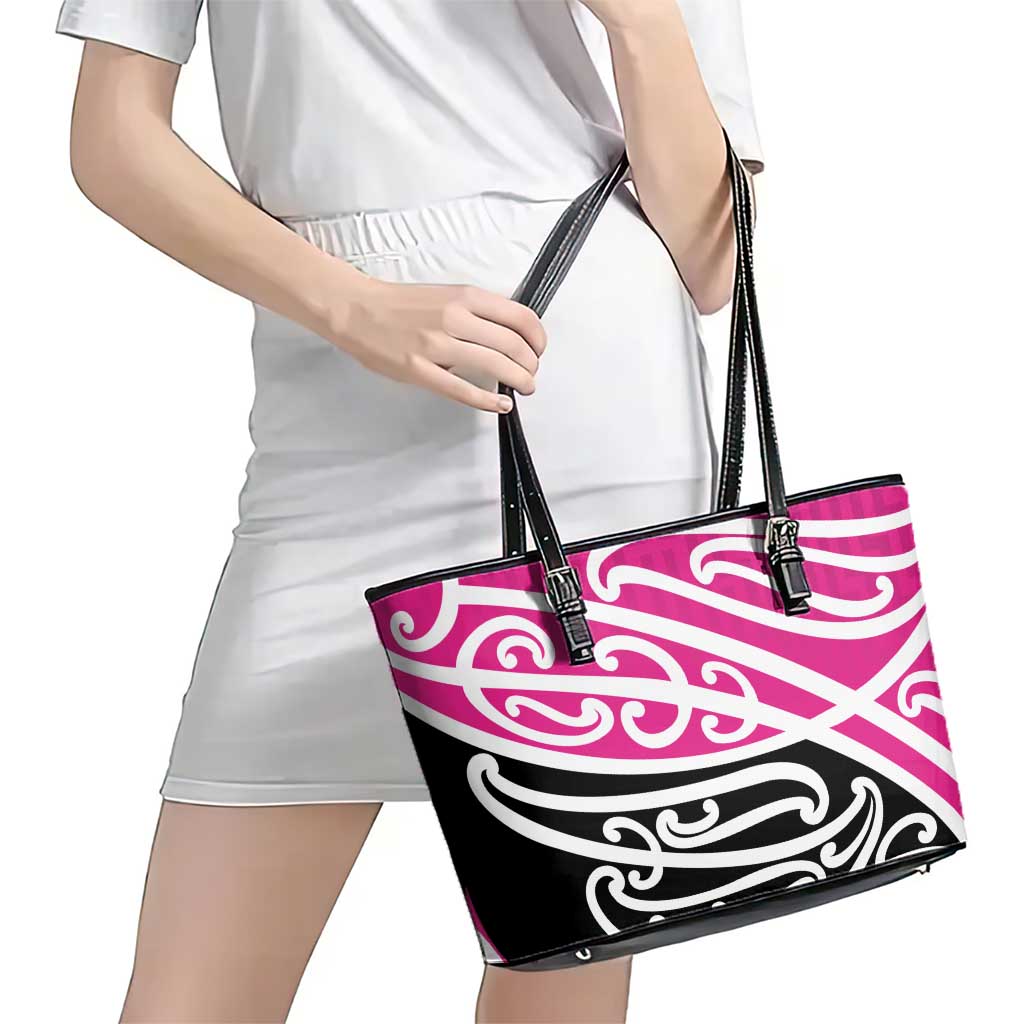 All Pink New Zealand Kowhai Ngutukak Leather Tote Bag - Polynesian Pride