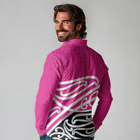 All Pink New Zealand Kowhai Ngutukak Long Sleeve Polo Shirt - Polynesian Pride