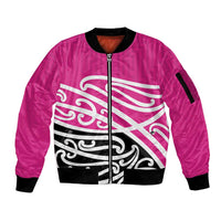 All Pink New Zealand Kowhai Ngutukak Sleeve Zip Bomber Jacket - Polynesian Pride