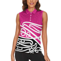 All Pink New Zealand Kowhai Ngutukak Women Sleeveless Polo Shirt - Polynesian Pride
