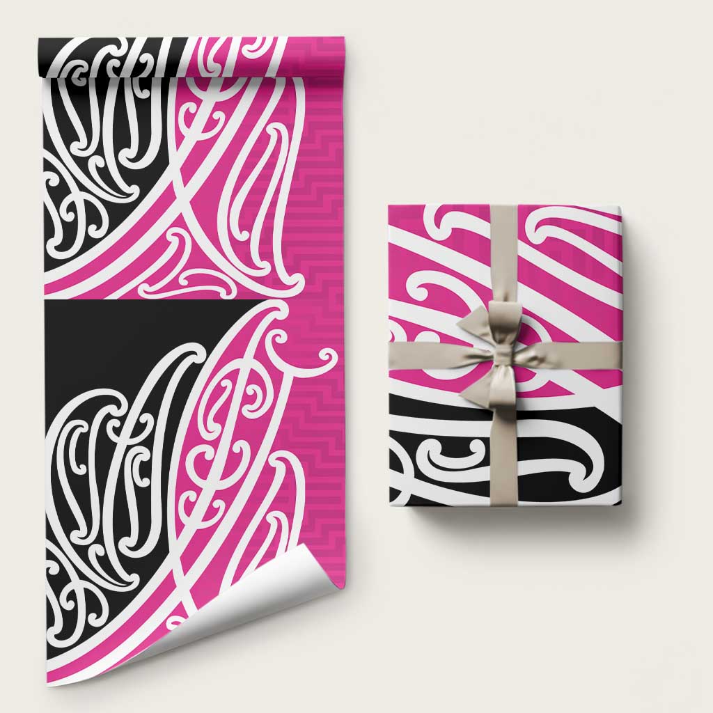 All Pink New Zealand Kowhai Ngutukak Wrapping Paper LT9 58" × 23" Pink - Polynesian Pride