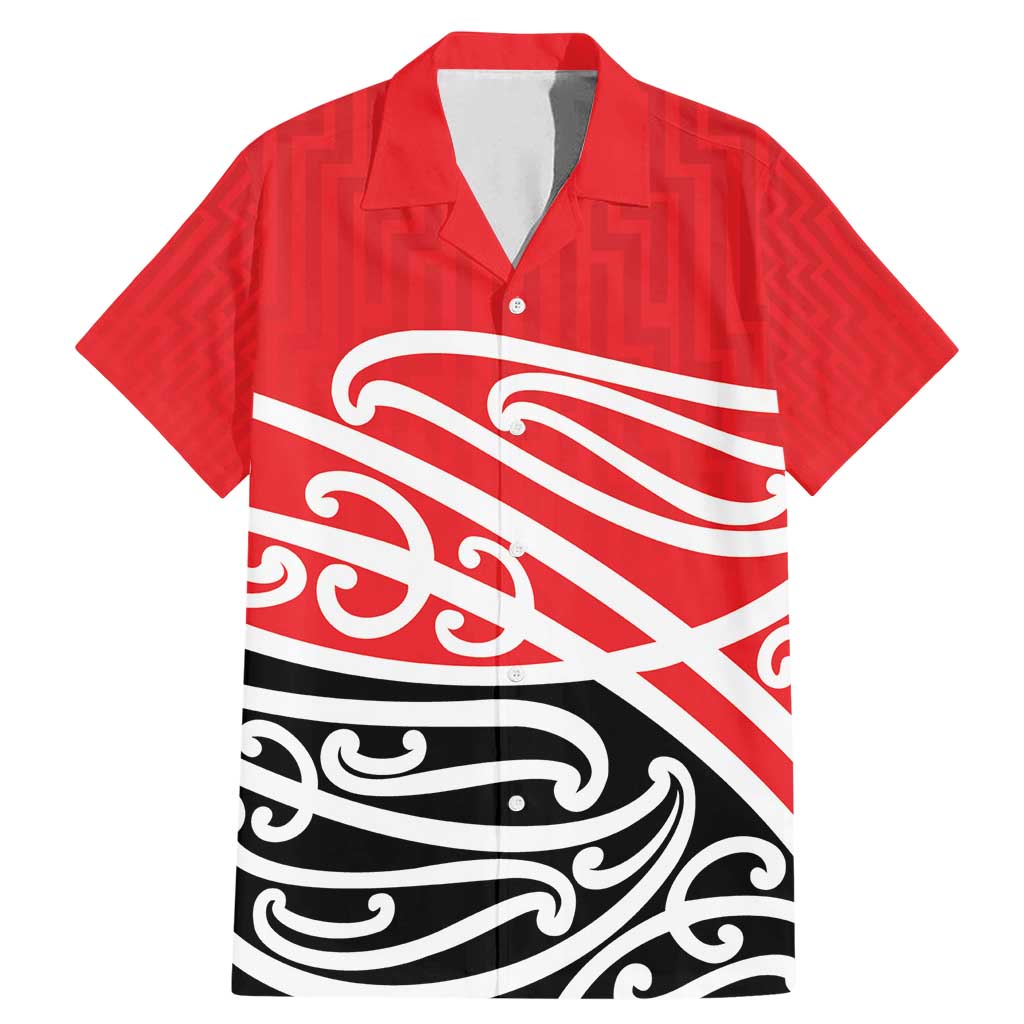 All Red New Zealand Kowhai Ngutukak Family Matching Mermaid Dress and Hawaiian Shirt - Polynesian Pride
