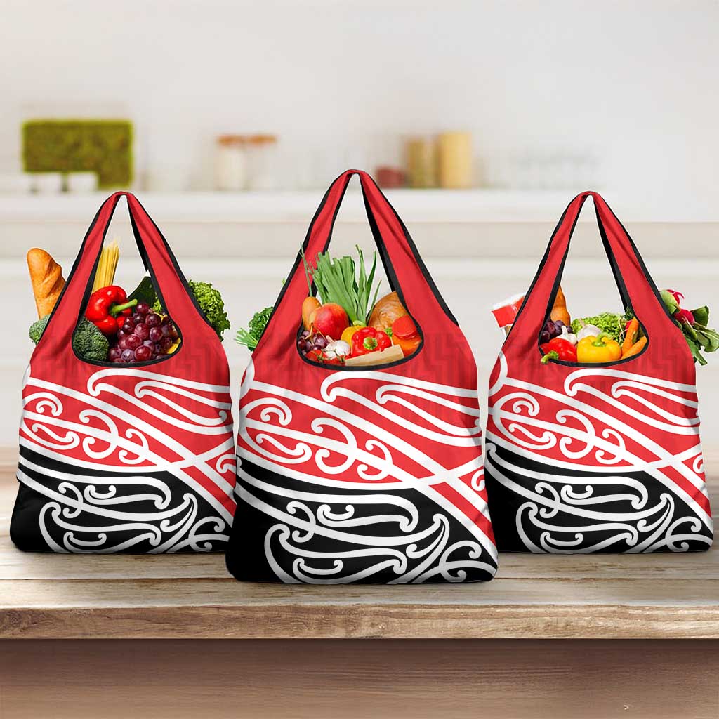 All Red New Zealand Kowhai Ngutukak Grocery Bag LT9 3-pack One Size Red - Polynesian Pride