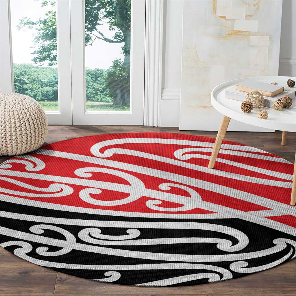 All Red New Zealand Kowhai Ngutukak Round Carpet - Polynesian Pride