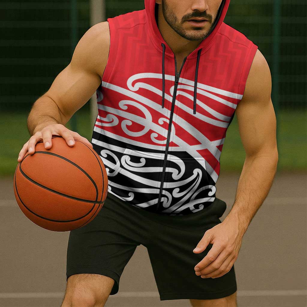 All Red New Zealand Kowhai Ngutukak Sleeveless Zip Hoodie LT9 - Polynesian Pride
