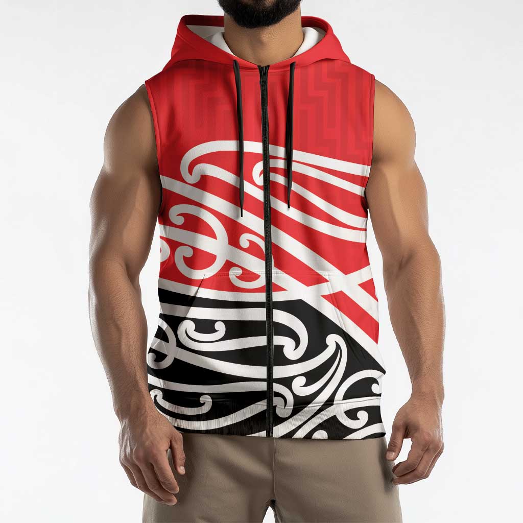 All Red New Zealand Kowhai Ngutukak Sleeveless Zip Hoodie LT9 - Polynesian Pride