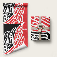 All Red New Zealand Kowhai Ngutukak Wrapping Paper LT9 58" × 23" Red - Polynesian Pride