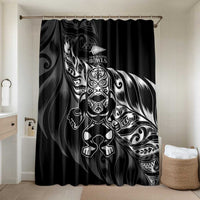 New Zealand Lawn Bowls Bathroom Set Black Maori Warrior Tribal Silver Fern - Polynesian Pride