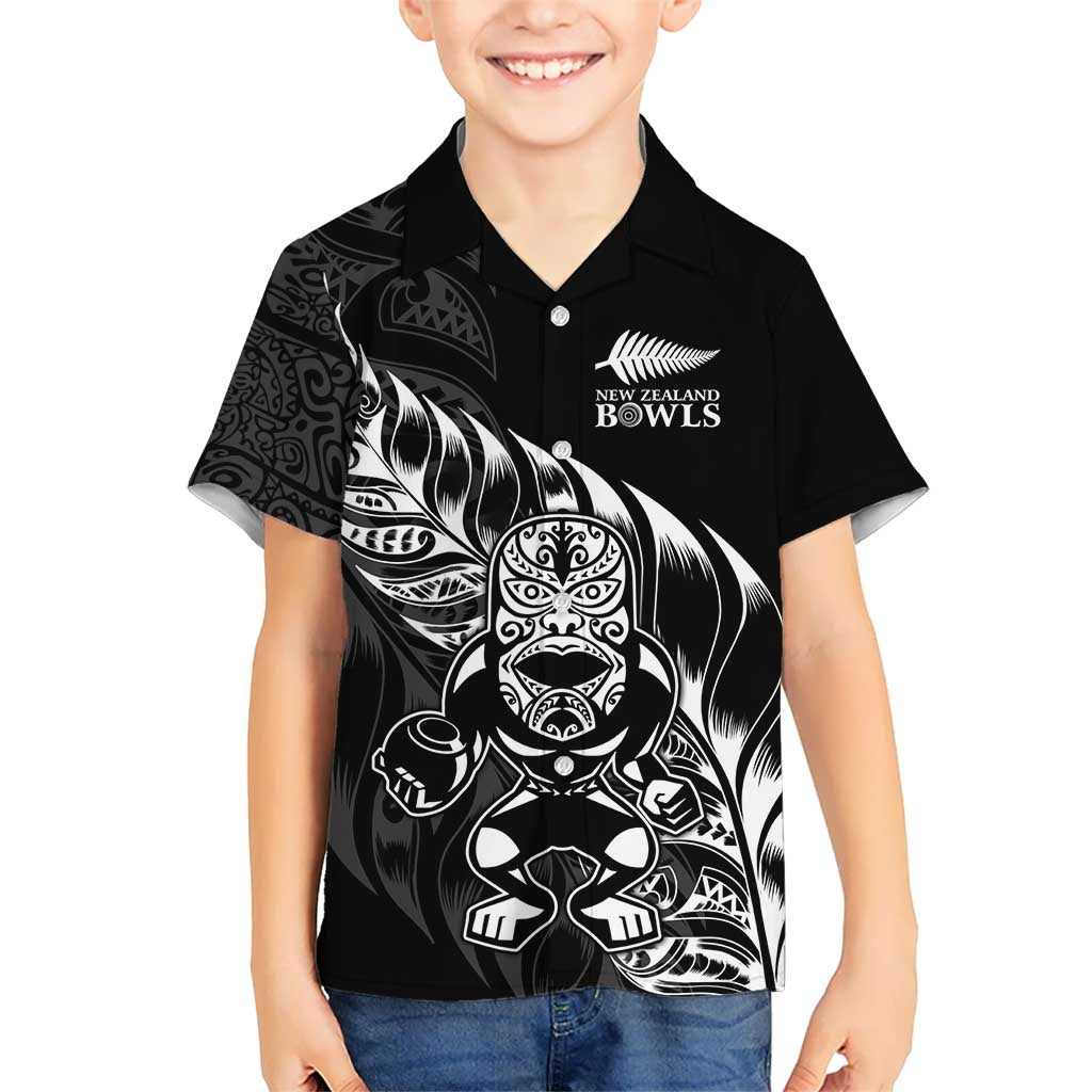 New Zealand Lawn Bowls Custom Hawaiian Shirt Black Maori Warrior Tribal Silver Fern - Polynesian Pride
