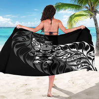 New Zealand Lawn Bowls Sarong Black Maori Warrior Tribal Silver Fern - Polynesian Pride