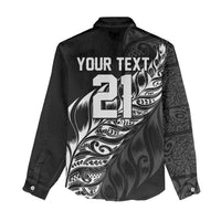 New Zealand Lawn Bowls Custom Women Casual Shirt Black Maori Warrior Tribal Silver Fern - Polynesian Pride