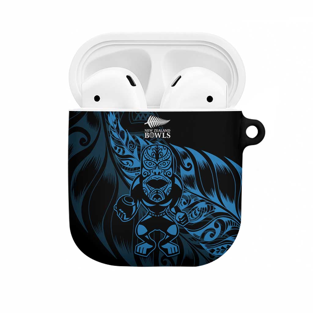 New Zealand Lawn Bowls AirPods Case Blue Maori Warrior Tribal Silver Fern - Polynesian Pride