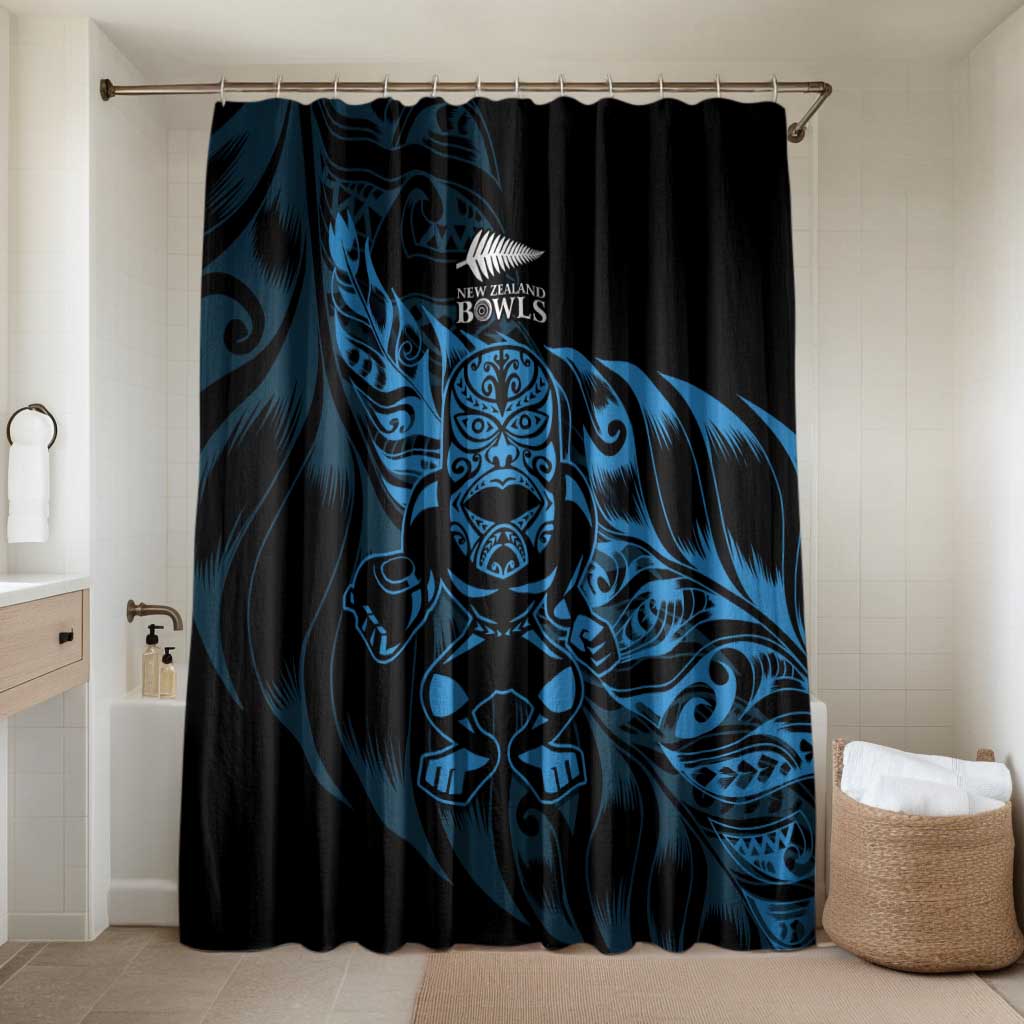 New Zealand Lawn Bowls Bathroom Set Blue Maori Warrior Tribal Silver Fern - Polynesian Pride